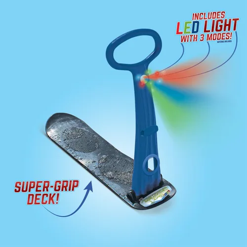 Vista 7 de GeoSpace Original LED Ski Skooter: Monopatín o tabla de snowboard plegable para usar sobre nieve o césped, varios