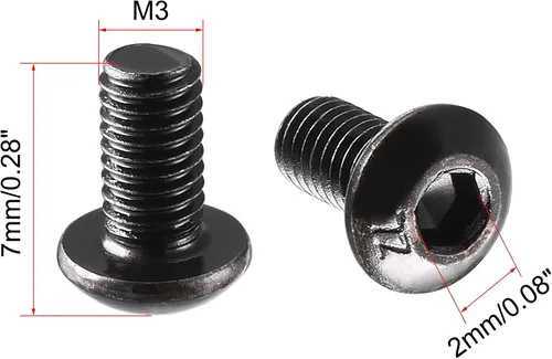 Vista 2 de uxcell M3x6mm - Tornillo hexagonal con cabeza de botón de rosca, 100