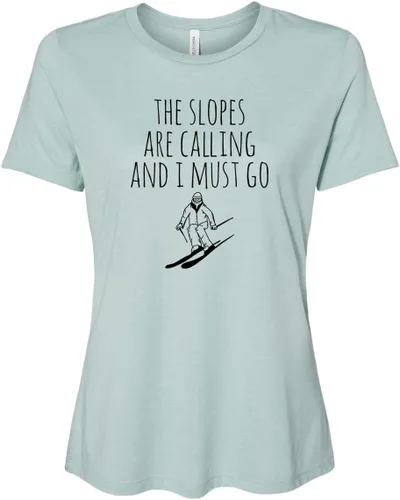 Vista 23 de Cute Women's Screen Printed Crew Neck Tee, Shirts With Sayings, Dusty Blue or Olive