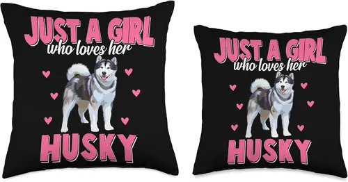 Vista 3 de Funny Husky Lover Gifts & Husky Fan Outfits Funny Lover Graphic - Almohada con diseño de Husky para mujeres, niñas, niños, 16 x 16 pulgadas