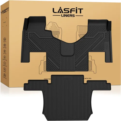 Vista 8 de LASFIT Alfombrillas para Freightliner Cascadia 2008-2017, protección para todo tipo de clima, revestimientos de automóvil de elastómero