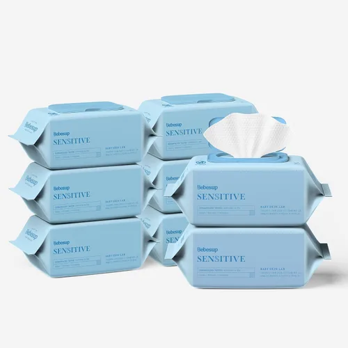 Vista 13 de BEBESUP - Toallitas desechables #1 de Corea- Toallitas orgánicas extra gruesas 100% a base de plantas, hipoalergénicas, biodegradables, 99% a base