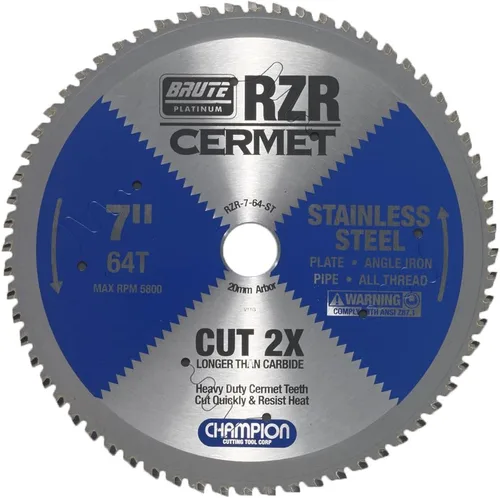 Vista 16 de Champion Cutting Tool Corp - Hoja de sierra circular de 5-3/8 pulgadas, 50T (RZR-538-50-ST), acero inoxidable