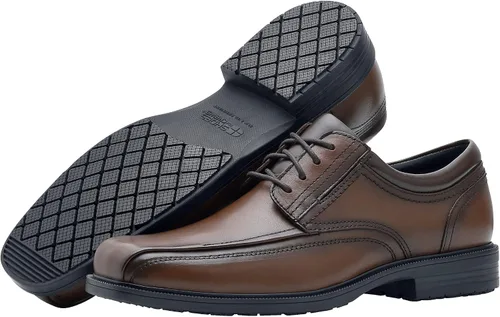 Vista 7 de Shoes for Crews Dress Shoes for Men, Mens Oxfords, Zapatos De Vestir para Hombre, Slip Resistant, Safety, Brown or Black