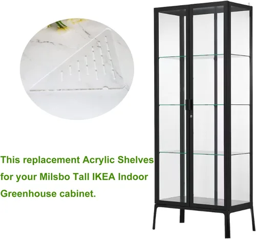 Vista 3 de PIAOLGYI Estante de repuesto para gabinete alto de invernadero IKEA Milsbo para interiores, estantes de esquina triangulares de acrílico, accesorios