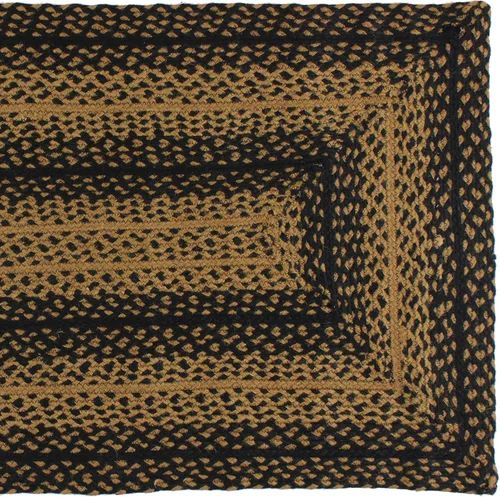 Vista 2 de Ebony Premium Braided Collection Primitivo, rústico, estilo de granja Yute/algodón 30 días sin riesgo Alfombra de acento/tapete de puerta