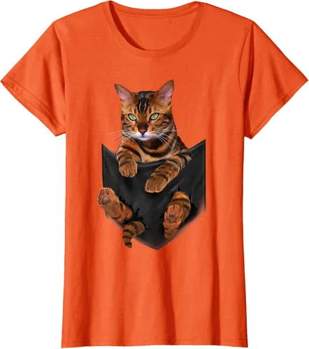 Vista 41 de Camiseta de bolsillo con estampado de tigre y gato Negro