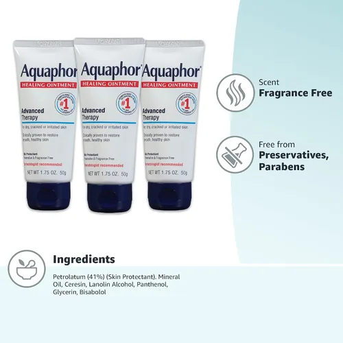 Vista 16 de Aquaphor Ungüento curativo – Protector de tamaño de viaje para piel agrietada – Manos secas, talones, codos, labios, 1.75 onzas (paquete de 24) – El