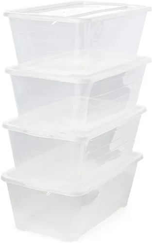 Vista 6 de Life Story Caja de almacenamiento rectangular de plástico transparente de 6 cuartos de galón para organización del hogar y el armario, paquete de 4