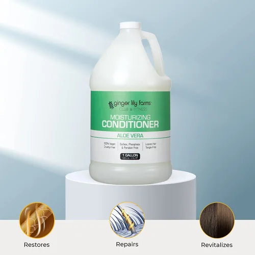 Vista 5 de Ginger Lily Farms Club & Fitness - Acondicionador hidratante para cabello seco, 100% vegano y libre de crueldad, aroma a aloe vera, repuesto de 1