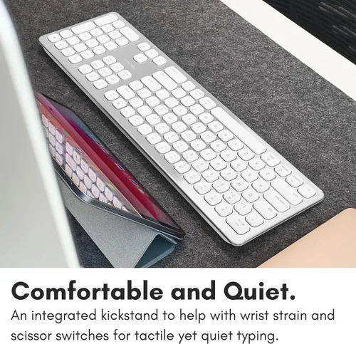Vista 4 de Macally Teclado Bluetooth inalámbrico de alta calidad, teclado inalámbrico compatible con Apple para Mac Mini, MacBook Pro/Air portátil, teclado