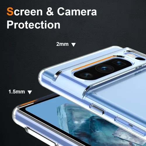 Vista 4 de Funda para Google Pixel 8 Pro, ultra delgada y delgada, flexible y transparente de TPU para Google Pixel 8 Pro, funda protectora de silicona suave