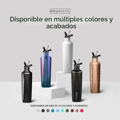 Vista 5 de BrüMate ReHydration - Botella de agua aislada 100% a prueba de fugas de 25 onzas con pajilla, cantimplora de agua de acero inoxidable (negro mate)