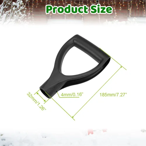 Vista 3 de MroMax Mango de agarre en D, 1-1/4 pulgadas de diámetro interior de 1.260 in, pala de nieve de PVC, mango de repuesto, accesorios de jardín, Negro