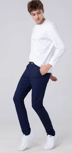 Vista 5 de Plaid&Plain Pantalones ajustados caqui para hombre