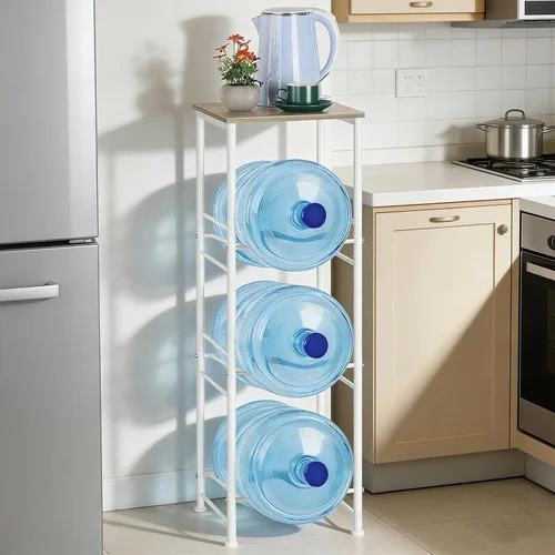 Vista 11 de OYEAL Soporte para Jarra de Agua de 5 Galones Organizador de Botellas de Agua con Estante, Estante de Almacenamiento de Botellas de Agua de Servicio