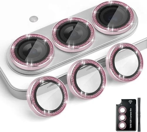 Vista 10 de Protector de lente de cámara para Samsung Galaxy S26, cubierta individual de lente de anillo de aleación de aluminio de vidrio templado con bandeja