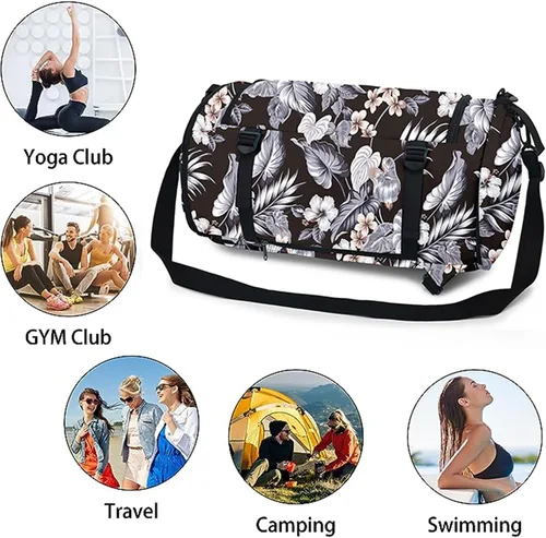 Vista 6 de Mochila multifuncional para gimnasio, 4 formas de transporte, impermeable, con compartimento para zapatos, para viajes, deportes, camping, laptop