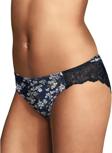 Vista 13 de Maidenform Bragas Comfort Devotion con parte trasera con encaje tipo tanga para mujer Batik Blossoms Print/Timeless Purple