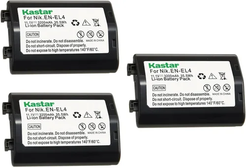 Vista 4 de Kastar Paquete de 1 batería EN-EL4a de 11.1 V 3200 mAh de repuesto para cámara Nikon D2X, cámara Nikon D3, D3S, cámara D3X, cámara Nikon F6, Nikon