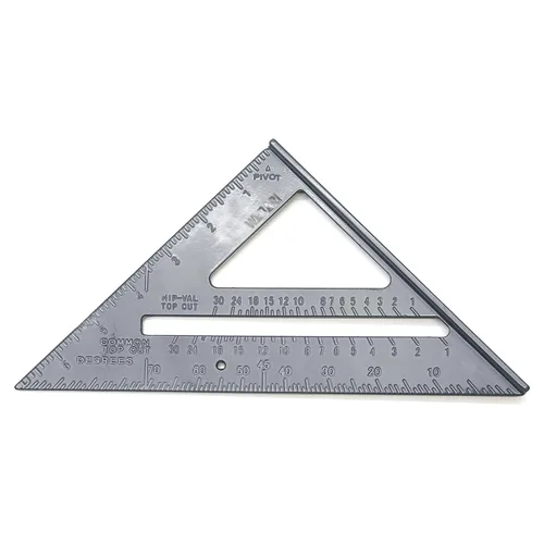 Vista 5 de Cuadrado de carpintero, cuadrado de aluminio de 7 pulgadas, triángulo de carpintero cuadrado a presión de fácil lectura, herramienta de diseño