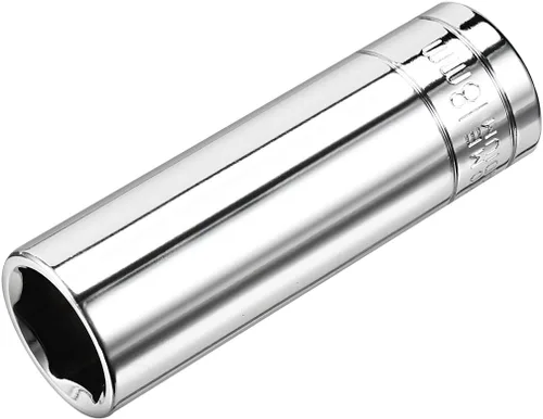Vista 6 de uxcell 1/2 pulgada Drive 0.315 in 6-Point Deep Socket, métrico, Cr-V (pulido)