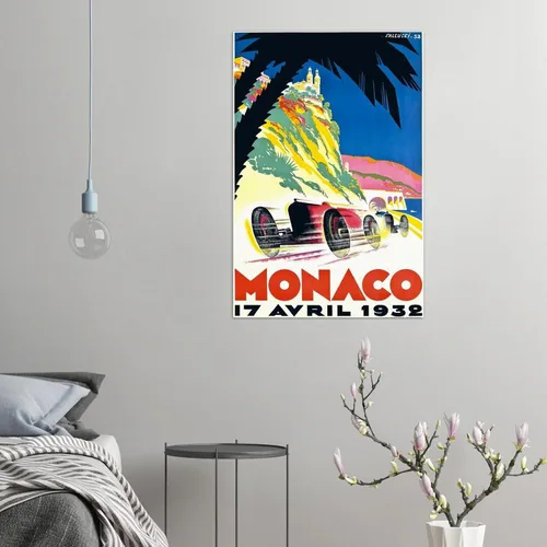 Vista 2 de Gran Premio de Mónaco 1932 - Póster vintage de carreras de automóviles (8 x 12 pulgadas (EE.UU/CANonly))