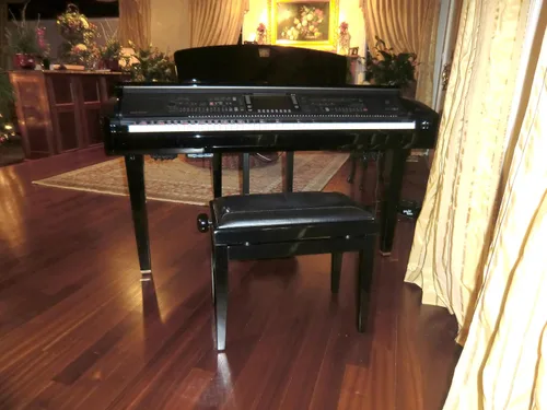 Vista 2 de AP Deluxe - Banco de piano de altura ajustable, color negro