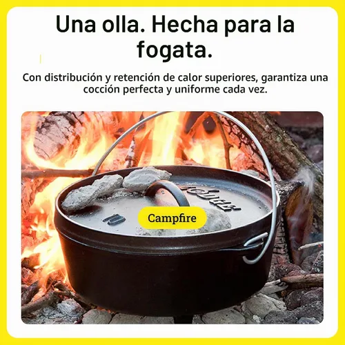 Vista 4 de Horno holandés, de Lodge, para campamentos, Negro