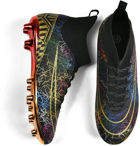 Vista 2 de Dennger Tacos de fútbol para hombre, zapatos de fútbol de alta calidad, zapatos de fútbol AG Spike, zapatillas de deporte cómodas para adultos