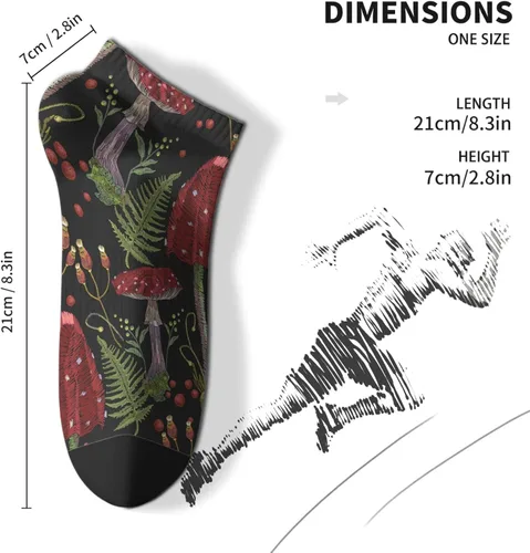 Vista 4 de devor Crew Socks for Men Cotton Men's Sock Ankle Socks Humor Mushrooms Funny Mushrooms Magic Mushrooms Plant Forest Socks