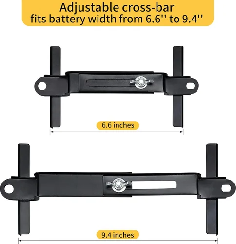 Vista 7 de Kit de Retención de Batería de Coche, Barra Transversal de Batería de Coche de Alta Resistencia con Abrazaderas de Servicio Pesado, Soporte