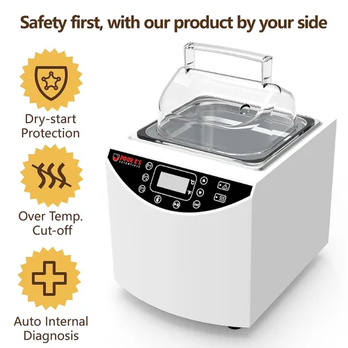 Vista 3 de 4E's USA Baño de agua - Baño de agua eléctrico digital de laboratorio de 2 litros con control preciso de temperatura, doble función de seguridad