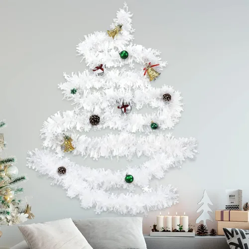 Vista 4 de Dingion Guirnalda de oropel blanca de 50 pies, guirnalda blanca para árbol de Navidad, adornos de torsión esponjosa para vacaciones de invierno