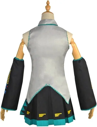 Vista 5 de Metaparty Disfraz de nieve para mujer, vestido de anime para cosplay, uniforme escolar para Hatsune Miku con medias versión 1