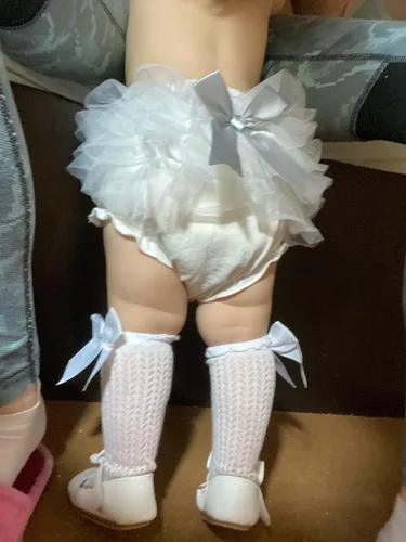 Vista 5 de Pantalones cortos Bloomers para bebé, de tul con volantes, trajes de encaje