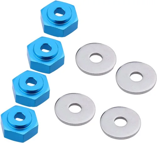 Vista 2 de ShareGoo - Adaptador hexagonal de metal de 0.472 in a 0.669 in compatible con neumáticos Tamiya Axial RC4WD Traxxas HPI Himoto HSP Losi Kyosho RC