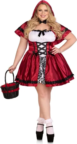 Vista 2 de Leg Avenue Disfraz de capucha gótica roja para mujer, Rojo