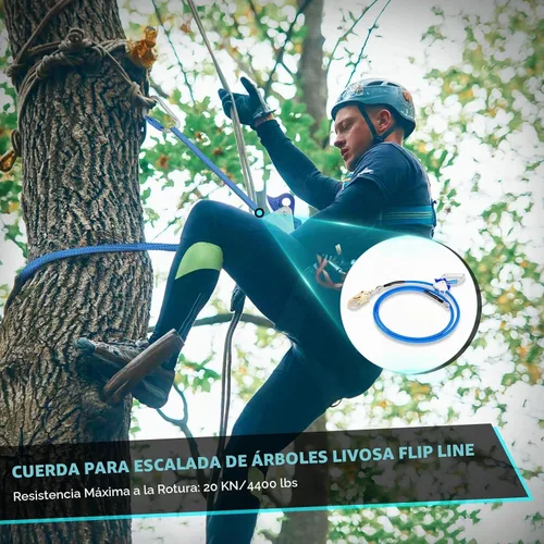 Vista 2 de Línea abatible para trepar árboles, Cuerda de escalada de árbol para arboristas Equipo de escalada de árbol Cuerda de escalada de árbol 2.44m