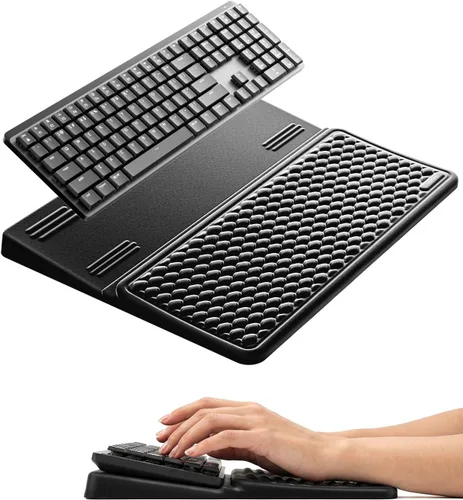 Vista 10 de Vaydeer Reposamuñecas para teclado, soporte de teclado con soporte de muñeca, elevador ergonómico de espuma viscoelástica suave para 60% -65%
