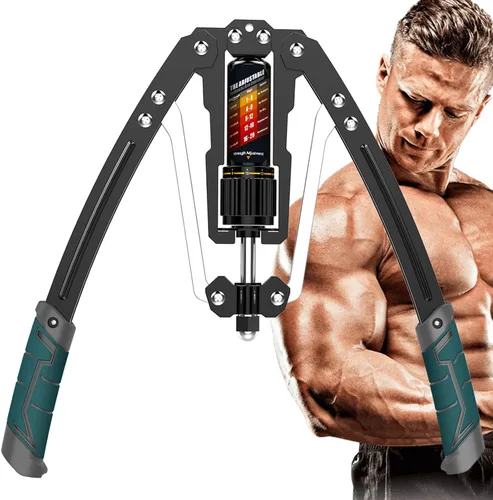 Vista 13 de EAST MOUNT - Ejercitador de brazo giratorio ajustable de 10 a 199 kg de potencia hidráulica, expansor de pecho para casa, equipo de entrenamiento