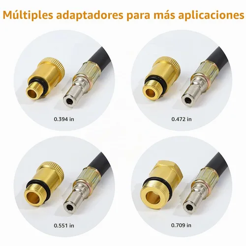 Vista 4 de Probador de compresión de 8 piezas, kit de comprobador de compresión de motor, medidor de presión profesional de cilindro de motor de gasolina