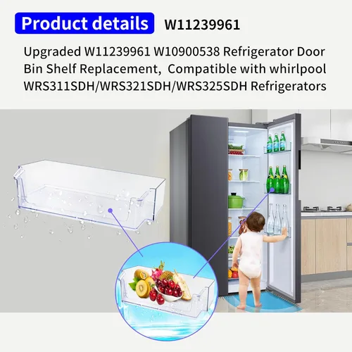 Vista 4 de 2 unidades mejoradas W11239961 W10900538 para puerta de refrigerador compatibles con refrigerador Whirlpool, reemplazo 4591452, AP6333410