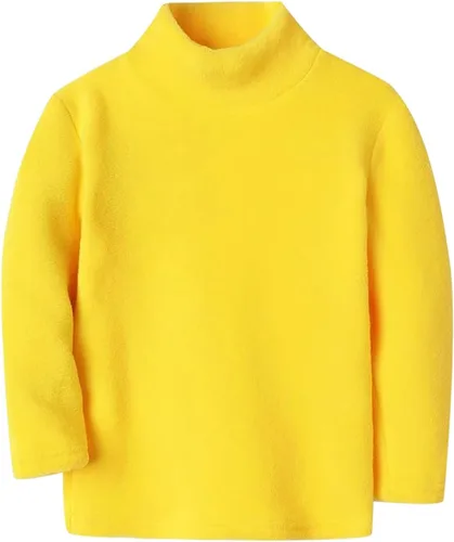 Vista 12 de Mud Kingdom Camisas de forro polar para niños con cuello alto, suaves, unisex Albaricoque