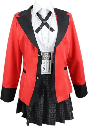Vista 5 de Taikcsut Runa Yomoduki - Disfraz de cosplay para mujer, Kakegurui Cosplay jugador, uniforme escolar, Halloween, cosplay, conjunto completo