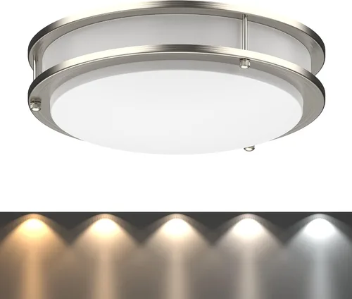 Vista 8 de DYMOND Lámpara LED de techo empotrada, regulable, iluminación ajustable de blanco cálido a luz diurna 2700K 3000K 3500K 4000K 5000K 5000K CCT Níquel