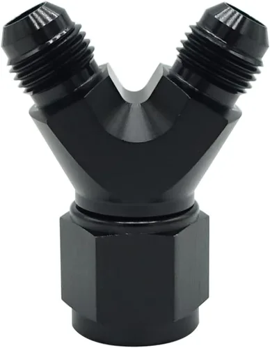 Vista 2 de AC PERFORMANCE Divisor De Bloque Y Conexión De Combustible Hembra -4 AN En Macho -4 AN Salida, Aluminio Negro