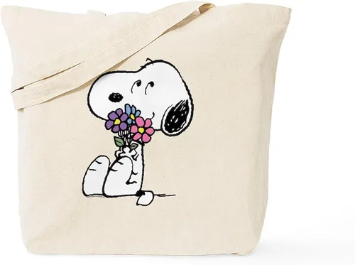 Vista 13 de CafePress Peanuts Snoopy - Bolsa reutilizable de lona color beige natural