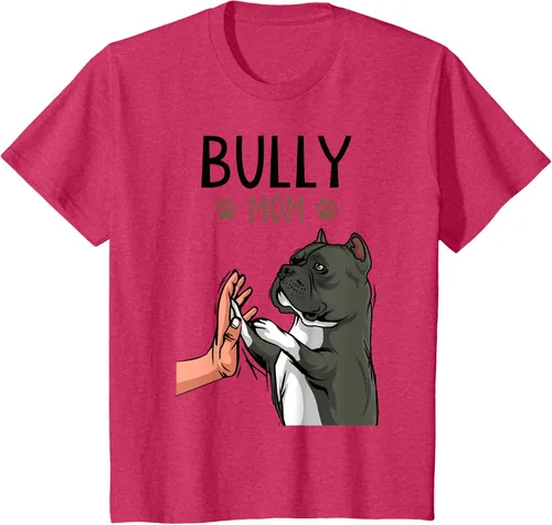 Vista 70 de American Bully Mom Cute Dog Mama Camiseta divertida para mujer, Blanco, S