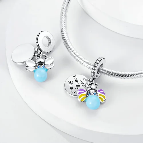 Vista 4 de Hapour Abalorios de plata de ley 925 aptos para pulseras de dije, dije de corazón de sol para mascotas, pulsera y collar, cuentas de joyería